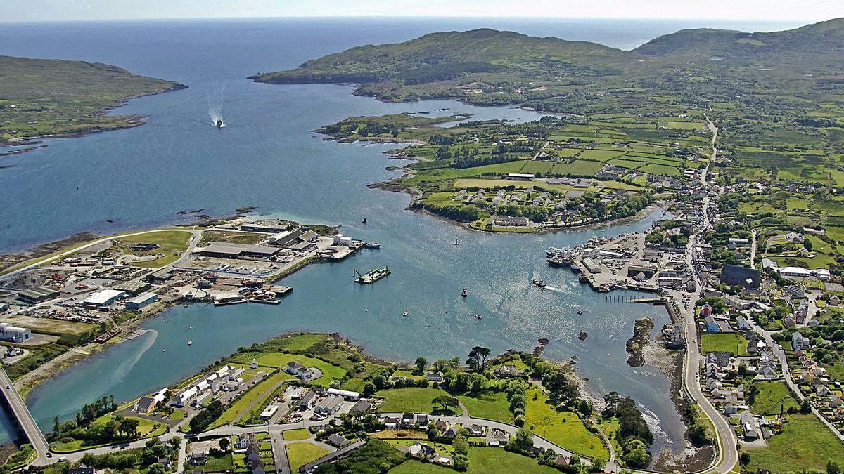 Vista aérea de la localidad irlandesa de Castletownbere.