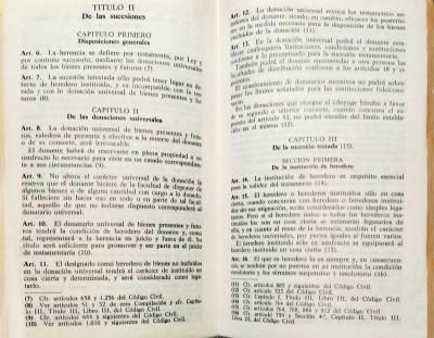 Articulado de las sucesiones y donaciones en la compilación de 1961.