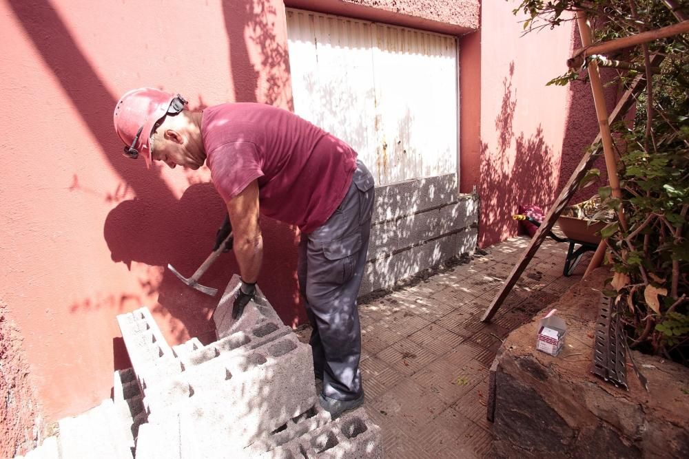 Inicio de las obras de tapiado de Las Chumberas.