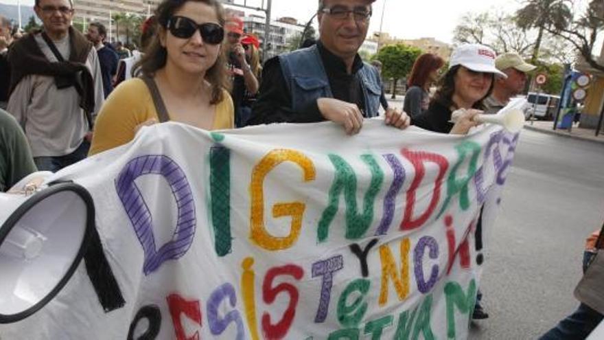 Última protesta organizada por Sterm, UGT y CC OO el pasado sábado en Murcia.