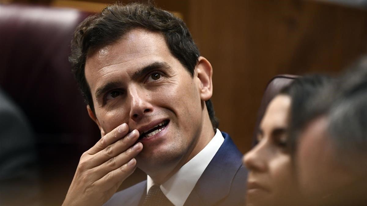 El líder de Ciudadanos, Albert Rivera, en el debate de investidura.