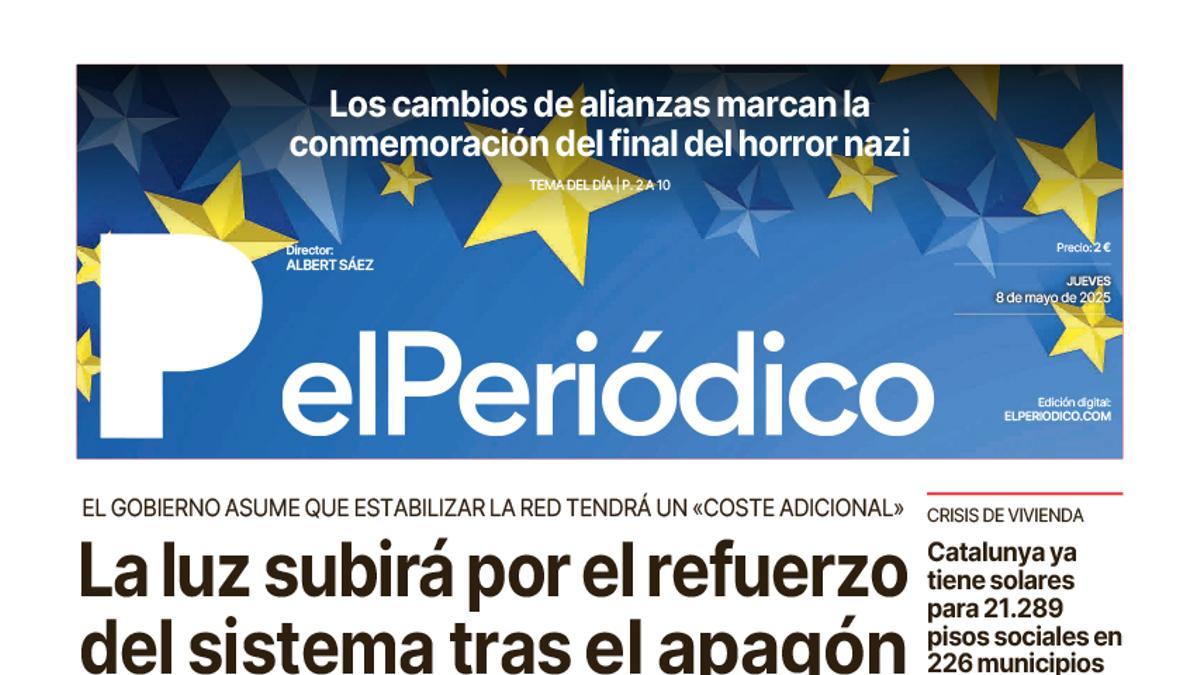 La portada de EL PERIÓDICO del 8 de mayo de 2025