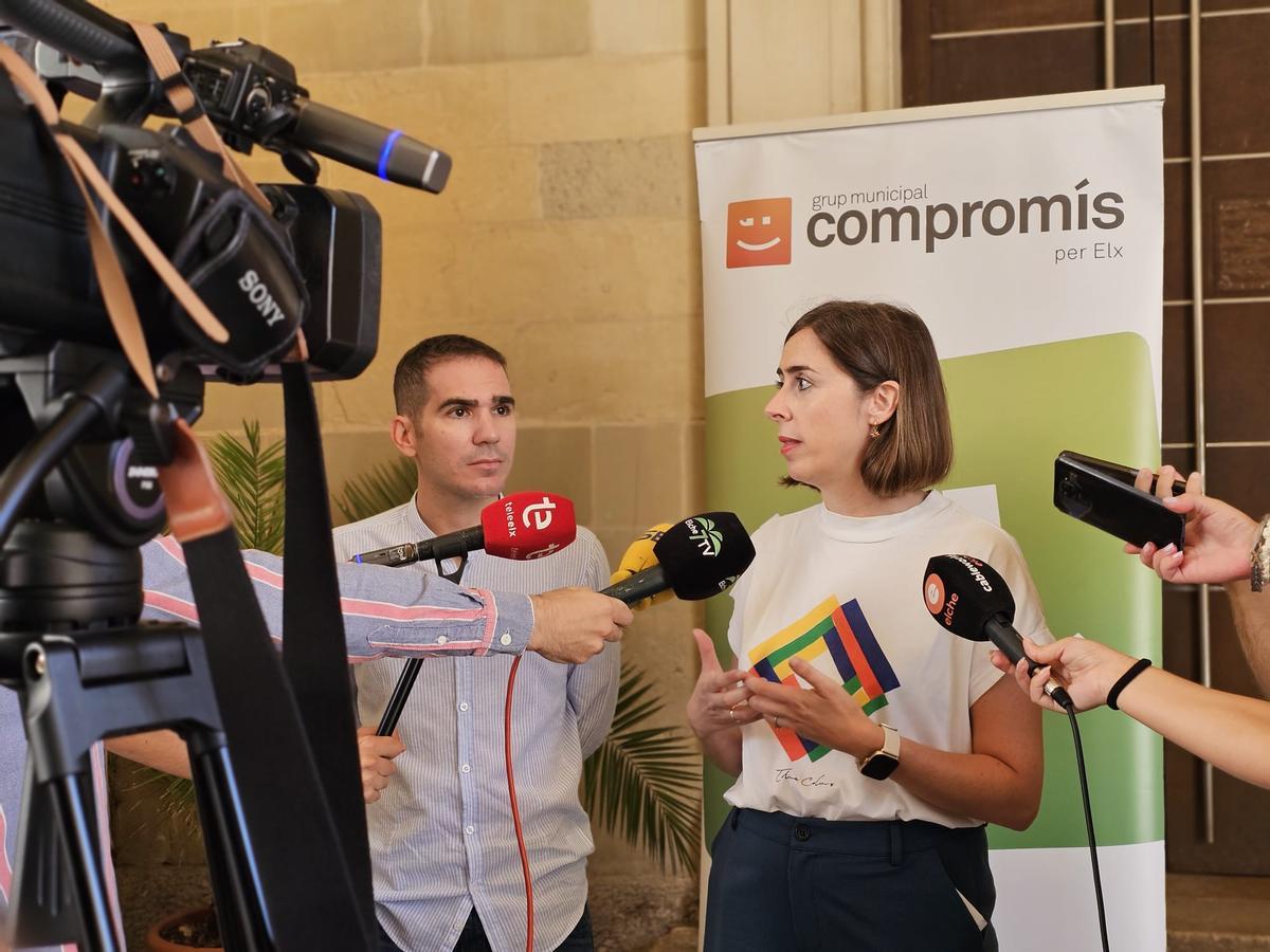 Esther Díez, durante la comparecencia de hoy