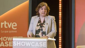 La presidenta de RTVE, Concepción Cascajosa, en un acto. 