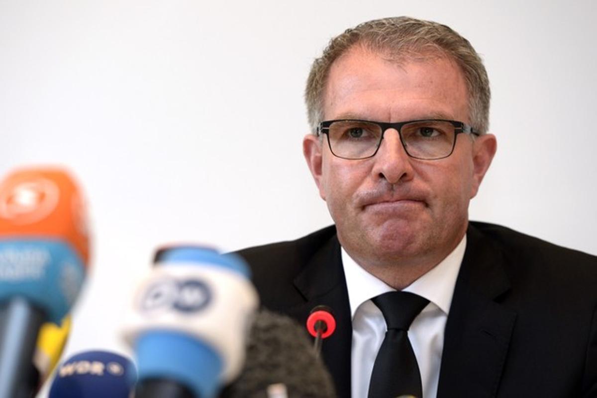 El CEO de Lufthansa, Carsten Spohr, durant una roda de premsa, el 26 de març a Colònia.