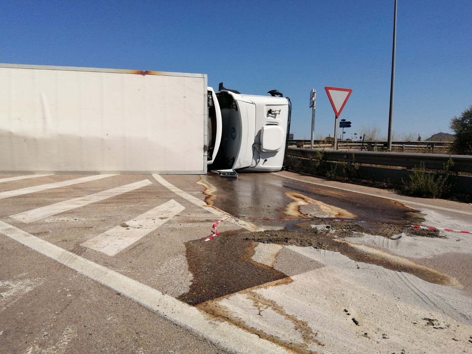 Accidente de u tráiler en Llucmajor