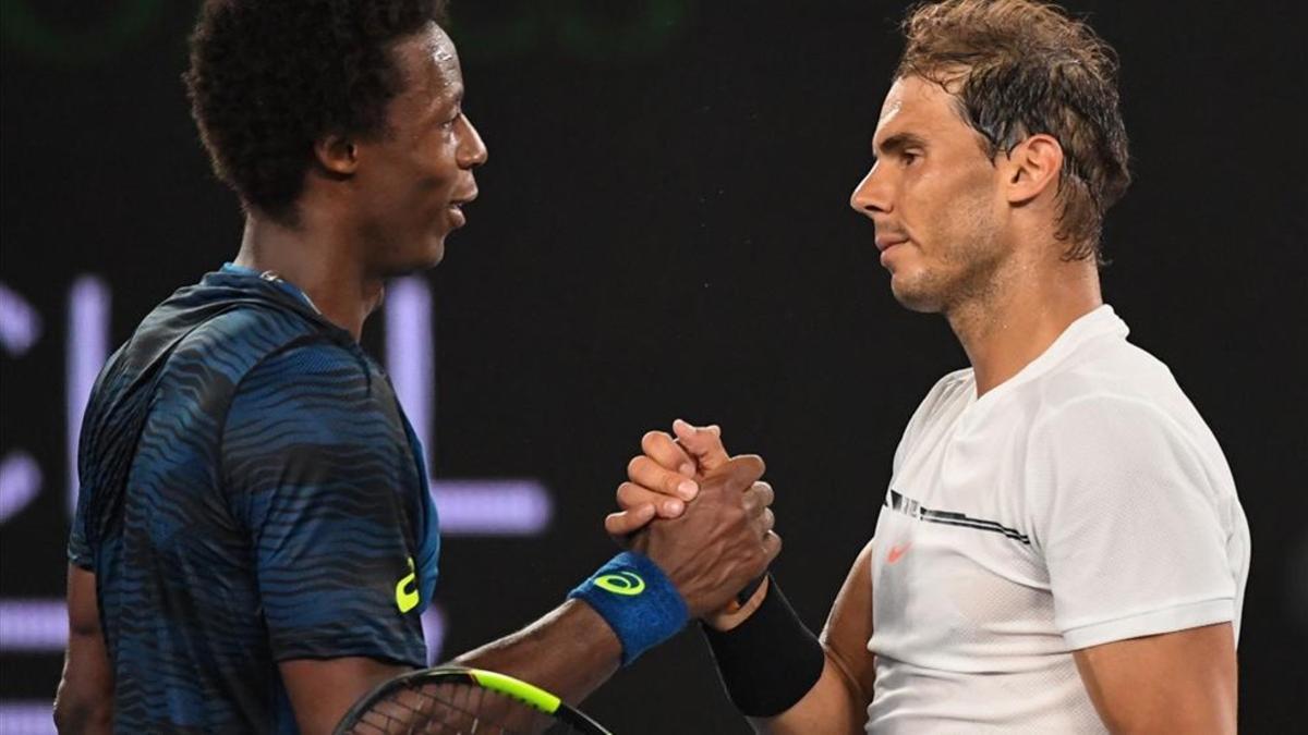 Nadal y Monfils, tras el partido de octavos en Australia