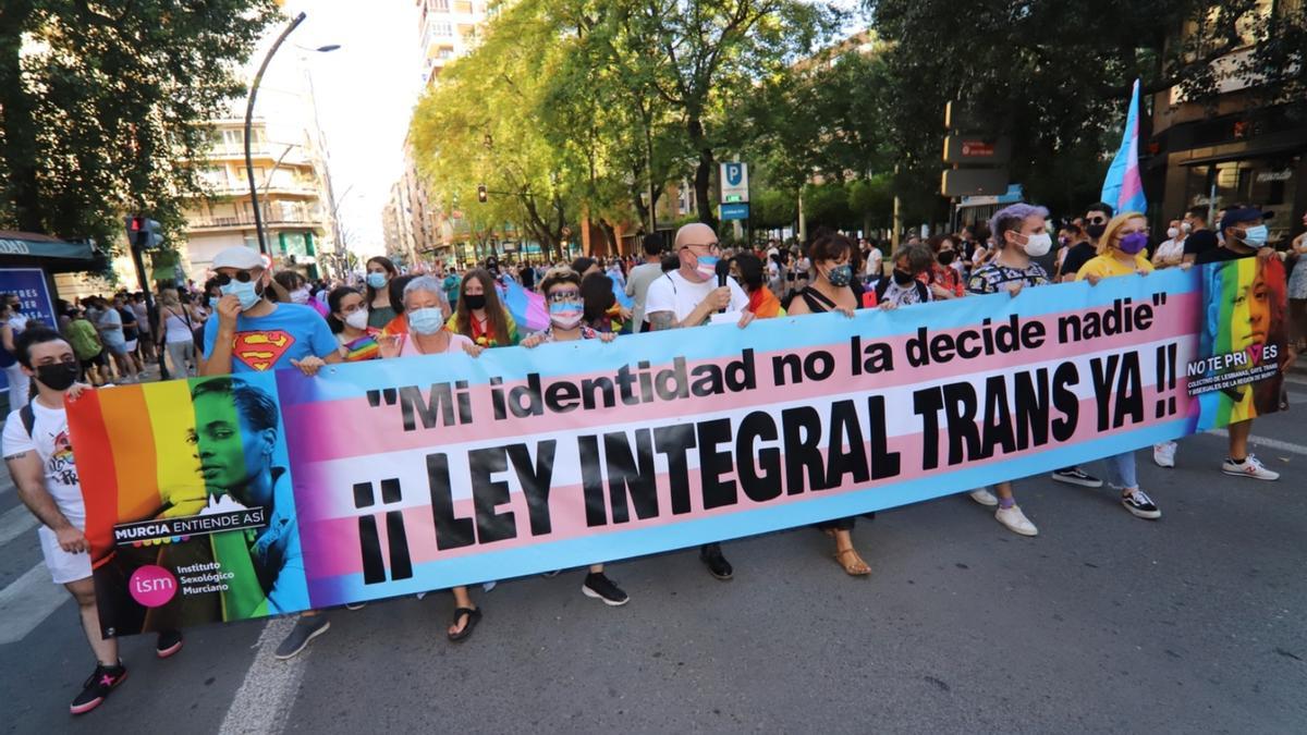 Marcha del colectivo LGTBI+ en Murcia.