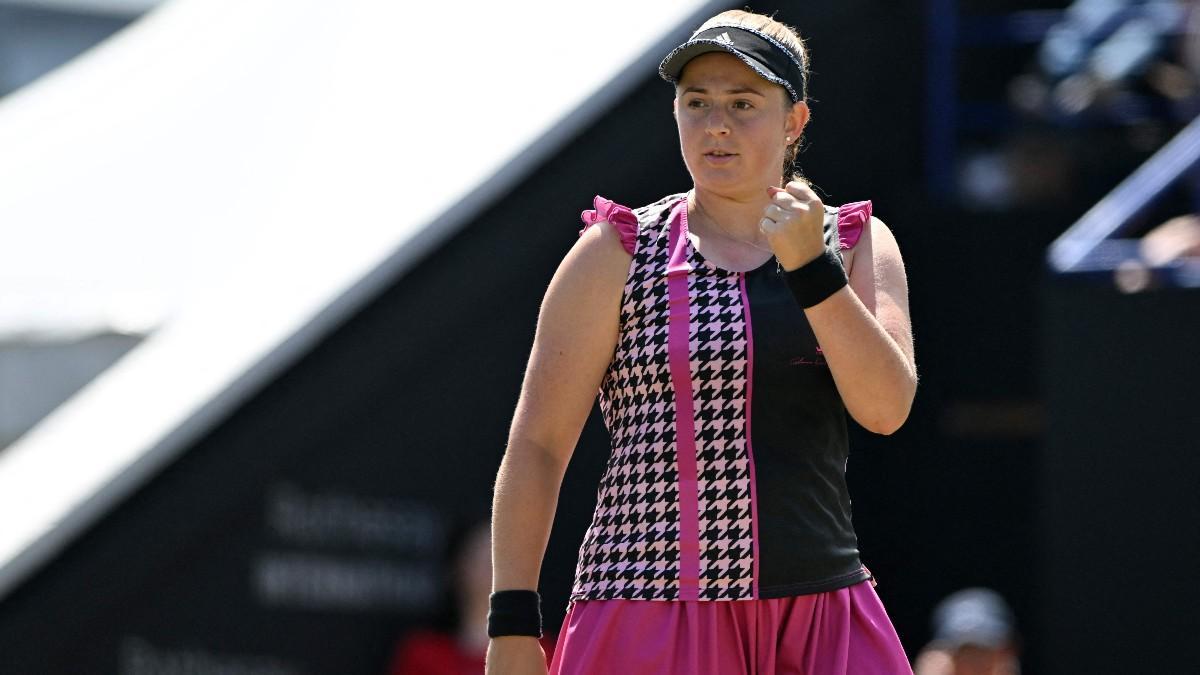 Jelena Ostapenko, durante su partido ante Giorgi