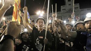 Multitudinària manifestació al centre de Madrid.