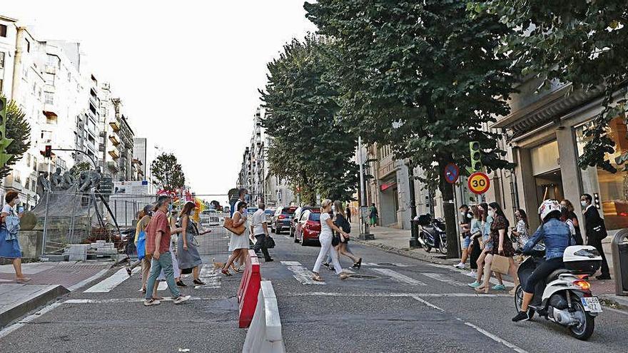 Gran Vía, la semana pasada, tras los cambios en la circulación.