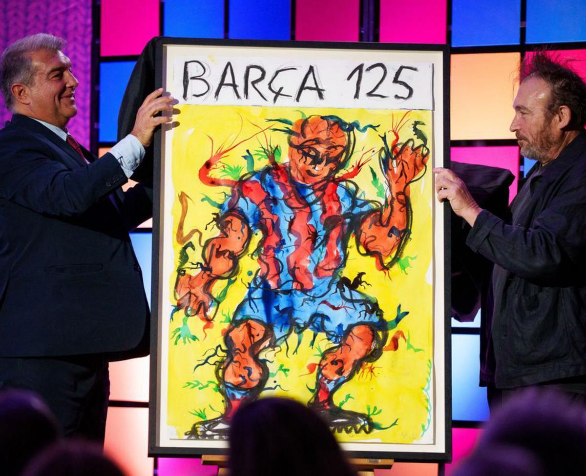 Cartell rupturista de Barceló per al 125è aniversari del Barça