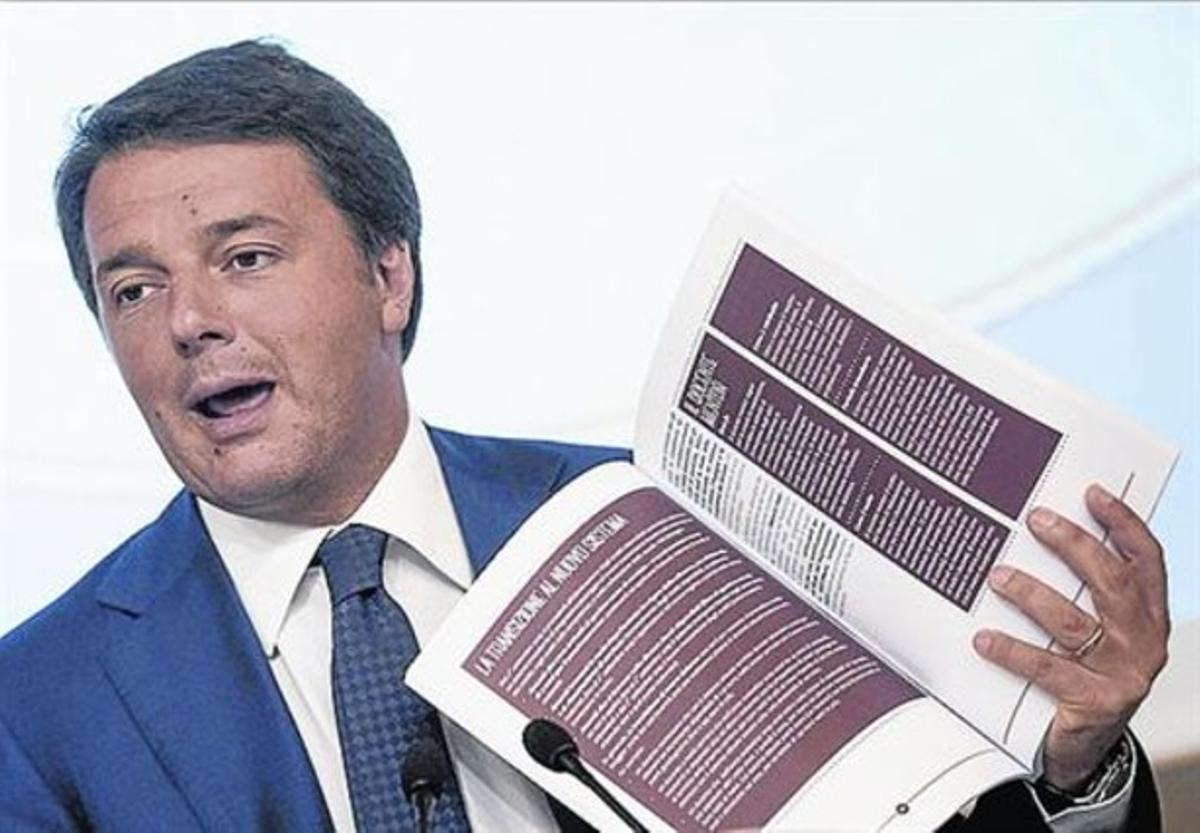 El projecte 8 Renzi, ahir, al presentar la nova agenda econòmica.