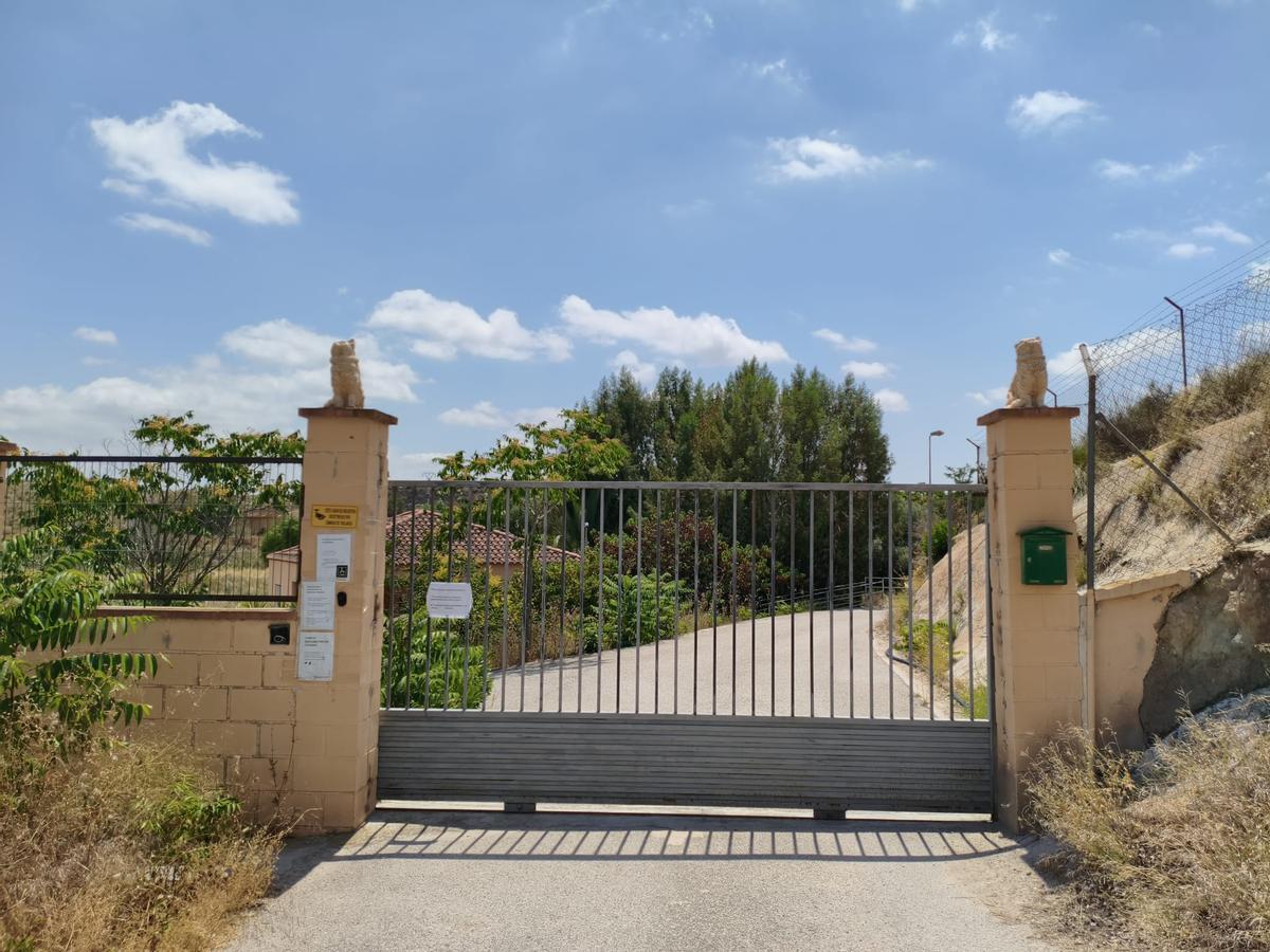 Entrada al albergue de animales de Elda.