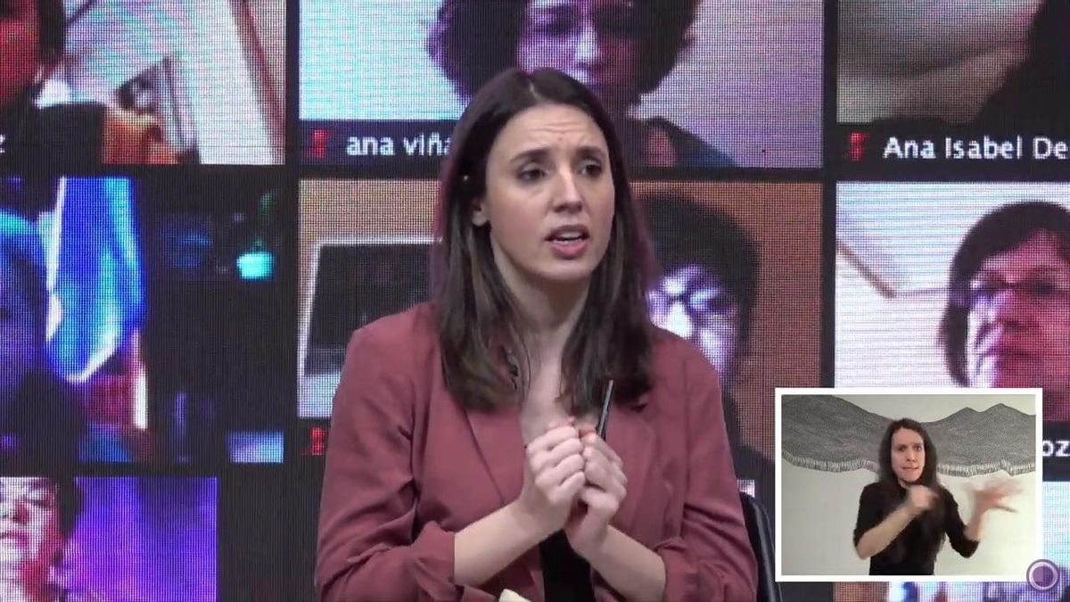 Una imagen de Irene Montero en el acto