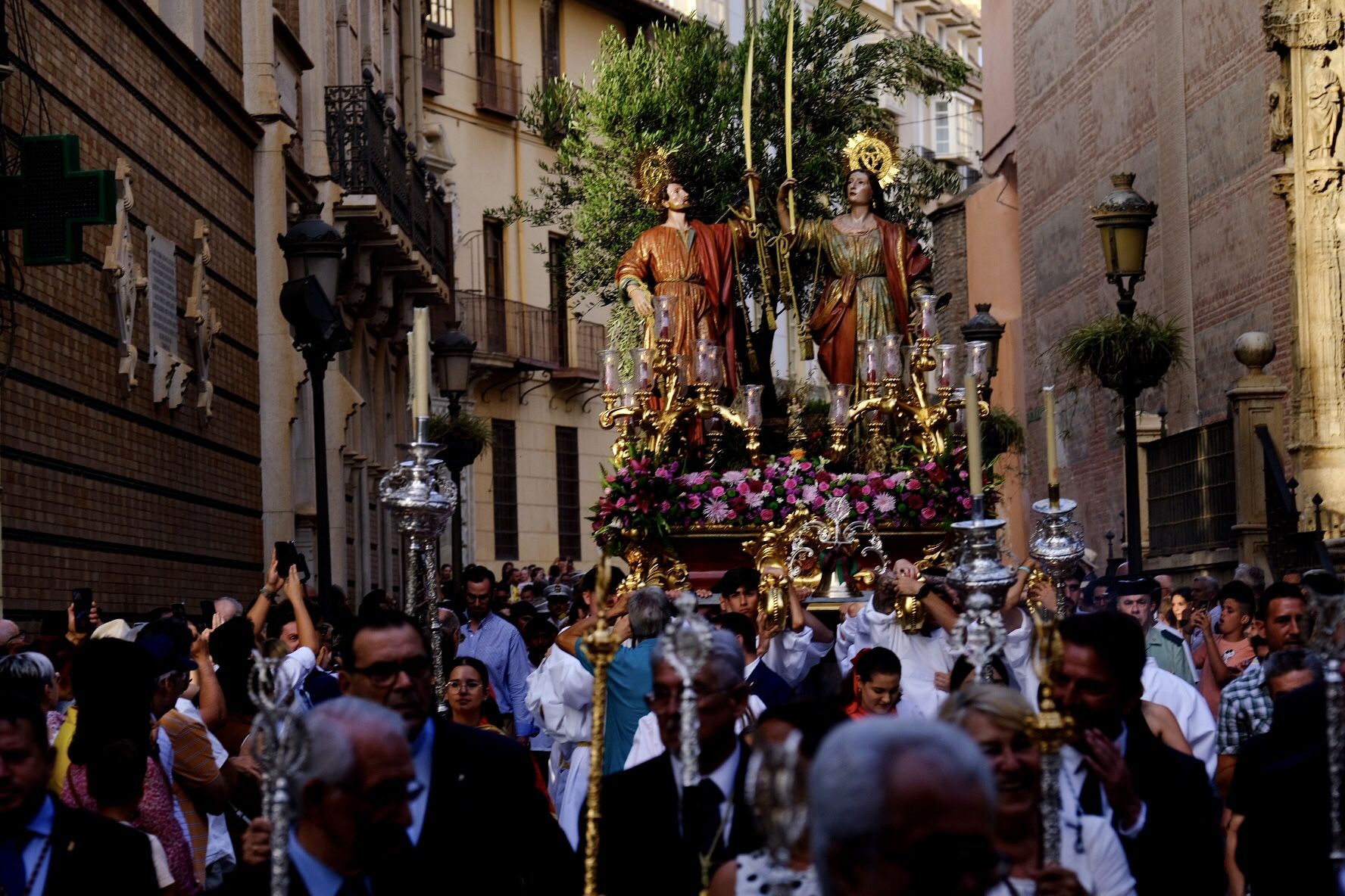 Procesión de los patronos de Málaga por las calles del Centro