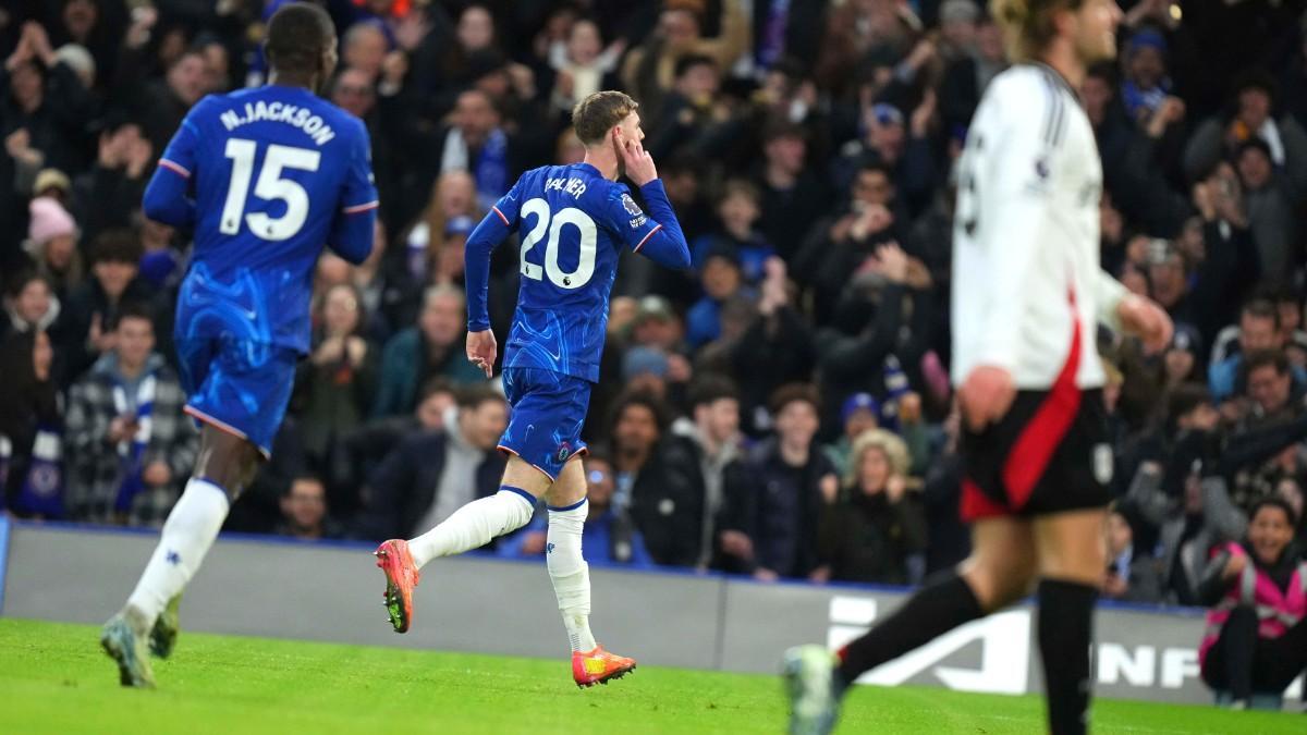 Palmer celebra su tanto ante el Fulham