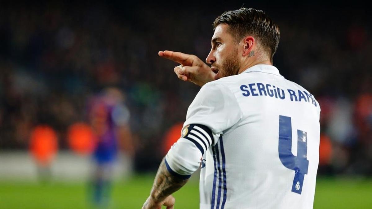 Sergio Ramos, durante el partido del Madrid ante el Depor.