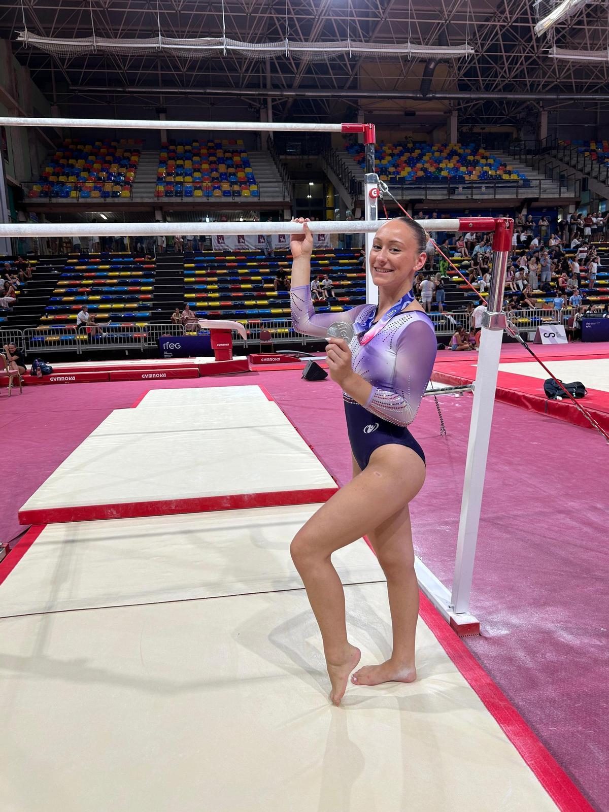 Leire Escauriaza durante una competición