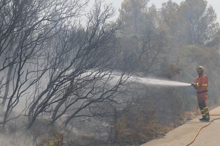 Incendio forestal entre Pinet, La drova y Marxuquera