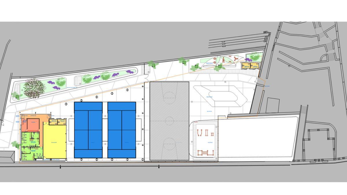 Plano del futuro espacio polideportivo de El Calvario en Santa Úrsula