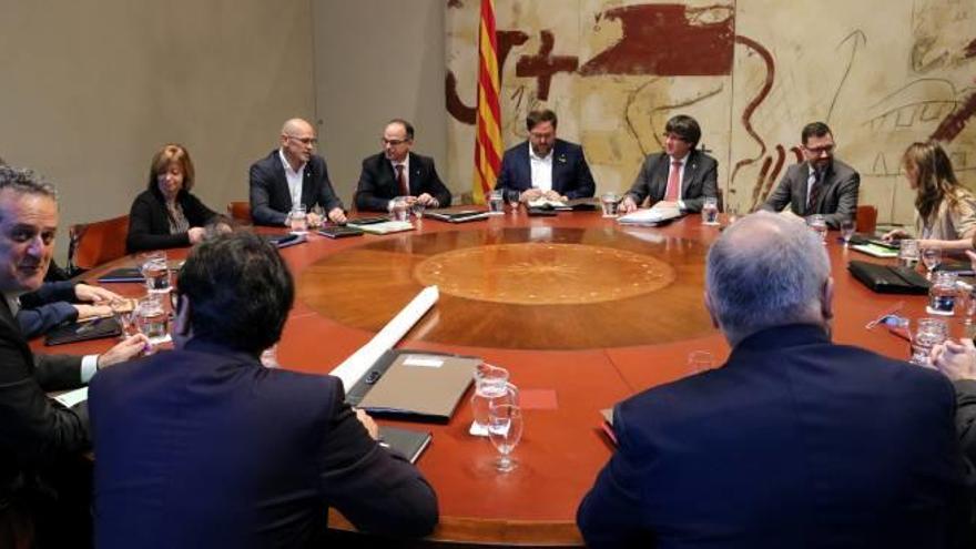 Imatge de l&#039;última reunió del Consell Executiu, el passat 24 d&#039;octubre, al Palau de la Generalitat.