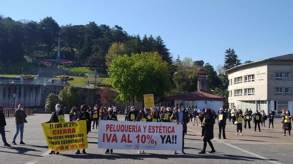 La concentración se organizó en la Praza do Rei