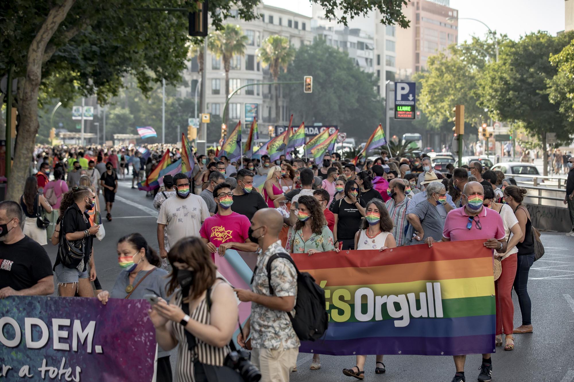 Un millar de personas se manifiesta en Palma en pro del colectivo LGTBI