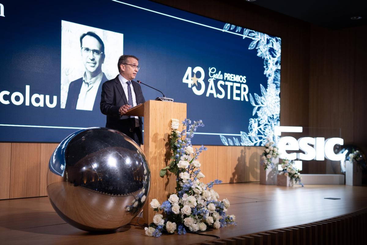 Juan Luis Nicolau, en los premios Aster impulsados por ESIC University que reconocen la excelencia, trayectoria profesional, innovación y emprendimiento de personas y empresas en España.