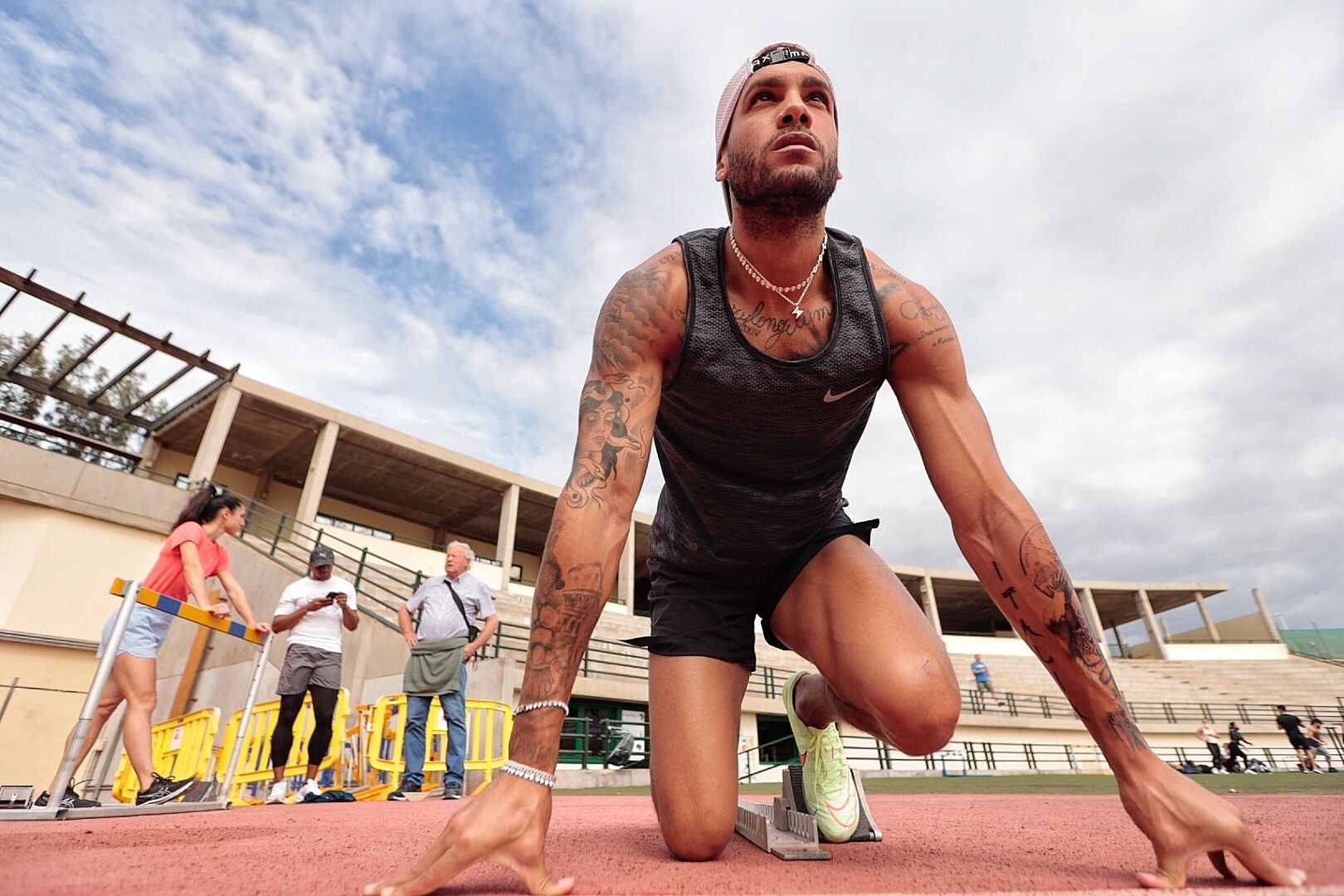 El atleta italiano Marcell Jacobs, oro en los Juegos de Tokio 2020, se entrena en Tenerife