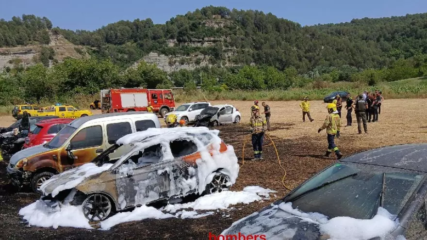 VÍDEO | Aparatós incendi a Món Sant Benet