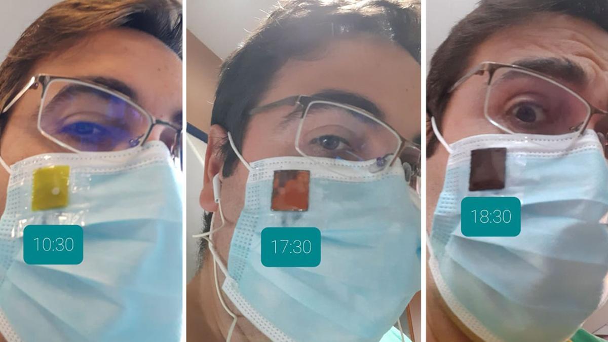 Una patente europea avala un sistema de la UPO que cambia de color cuando la mascarilla deja de ser eficaz