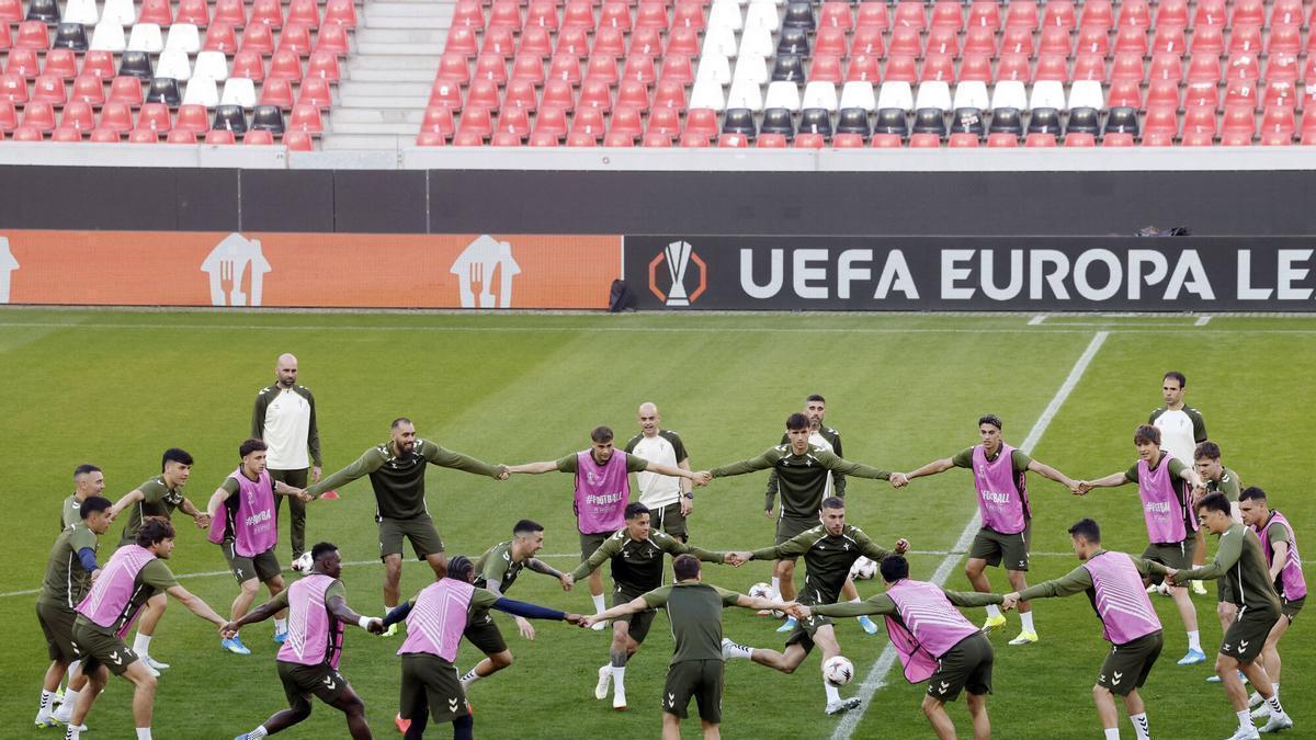 Entrenamiento del Celta previo al partido contra el Friburgo