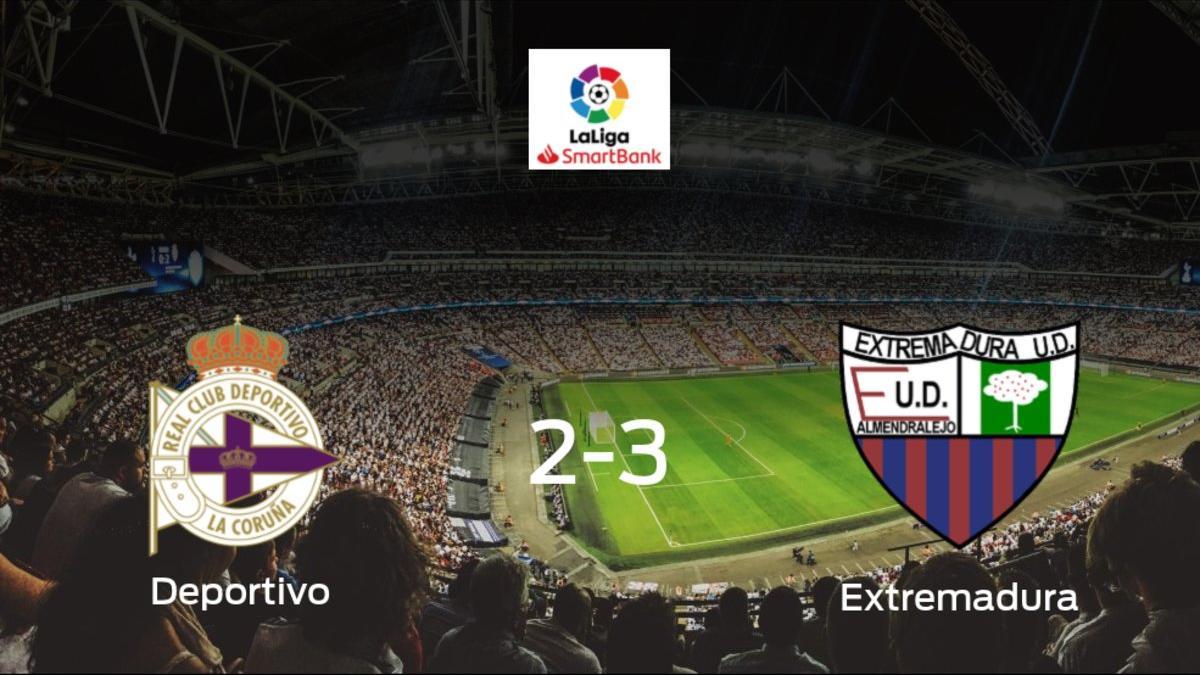El Extremadura UD se lleva la victoria después de vencer 2-3 al Deportivo
