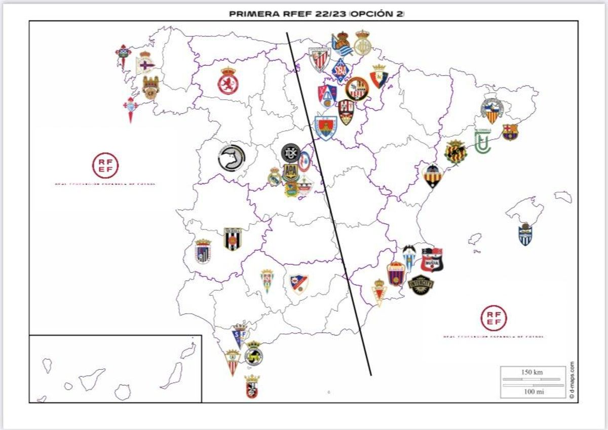 La opción 2, la división en este y oeste, la que al final se ha impuesto.