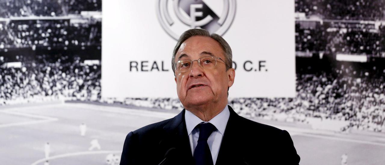 Florentino Pérez, en un acto en el Bernabéu.