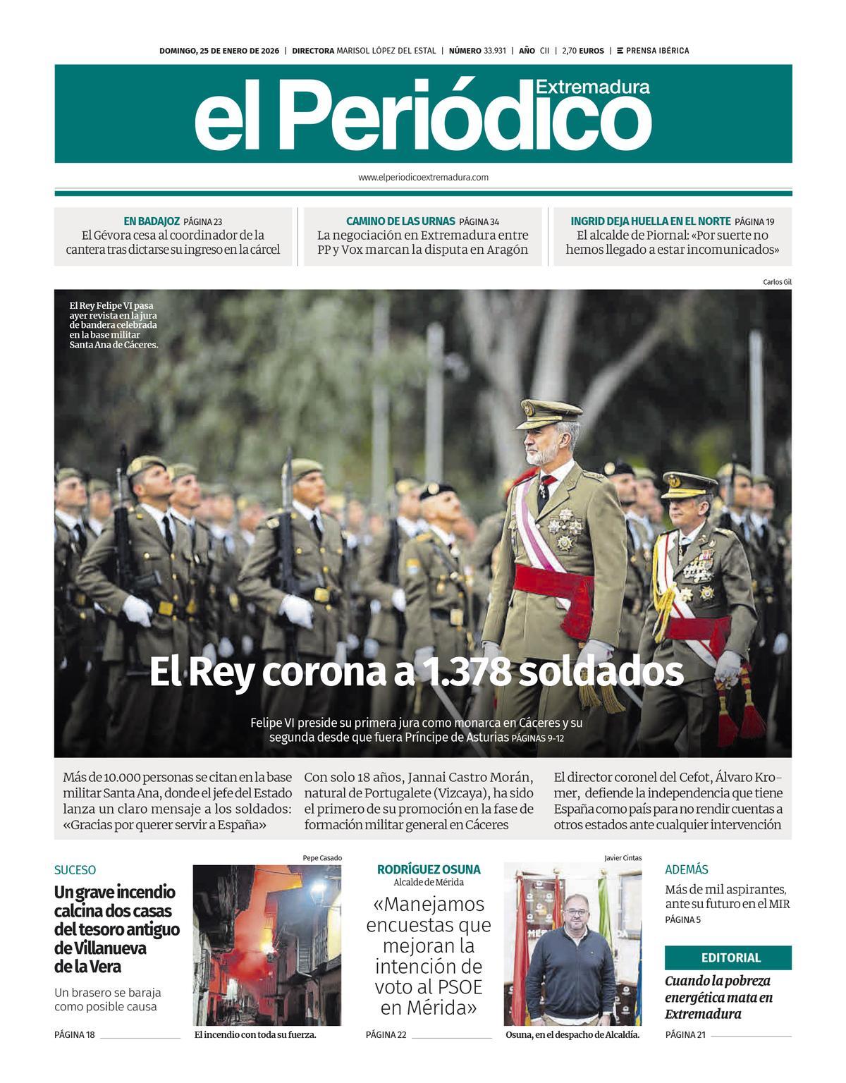 Consulta la portada correspondiente al día 25 de enero de 2026