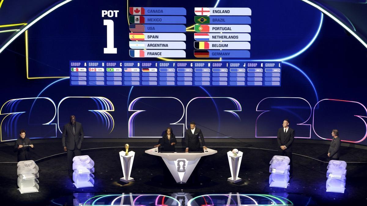 WASHINGTON (United States), 05/12/2025.- General view of the stage during the draw for Pot 1 during the FIFA World Cup 2026 Final Draw at the Kennedy Center in Washington DC, USA, 05 December 2025. (Mundial de Fútbol) EFE/EPA/SHAWN THEW