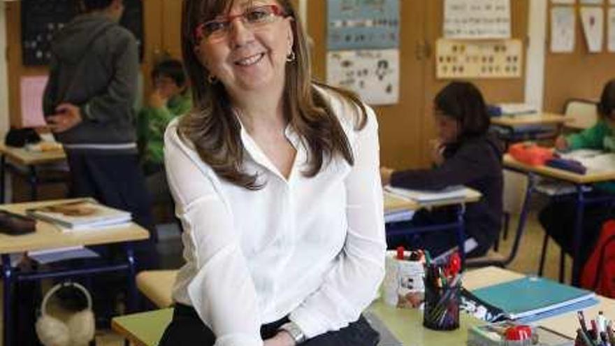 María Sotorres en el último colegio en el que ha trabajado.