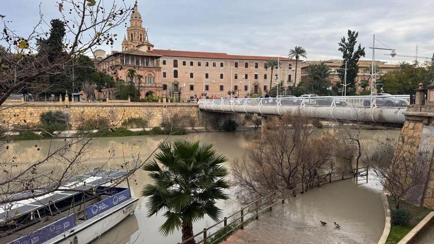 El Segura alcanza su nivel más alto de los últimos días y obliga a mantener cerradas las motas a su paso por Murcia