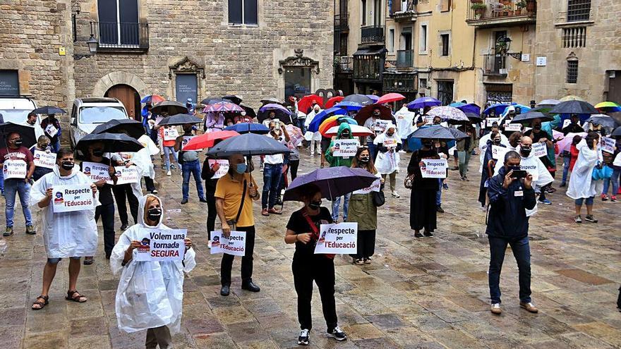 La concentració convocada per CCOO ahir a Barcelona.