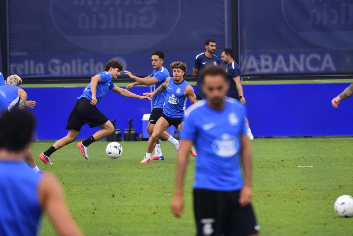 Entrenamiento del Dépor en Abegondo en la tercera semana de pretemporada