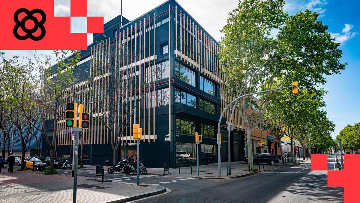Foto del exterior del nuevo edificio Circular Hub en el polígono industrial de Bon Pastor