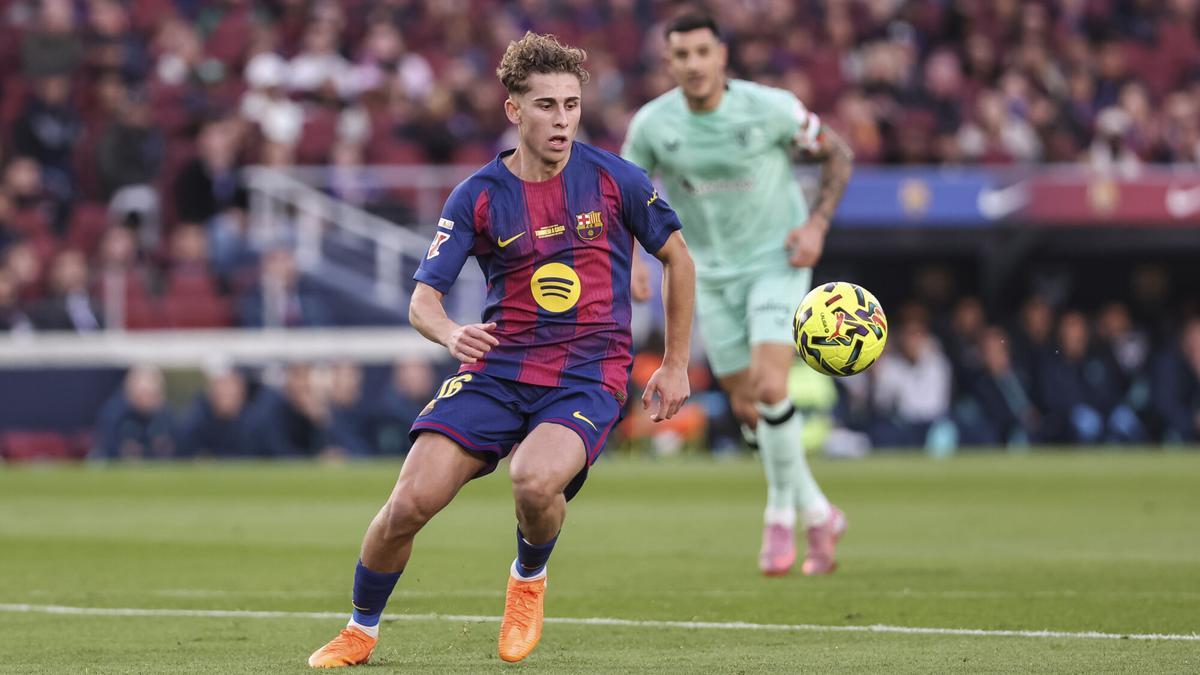 Fermín López, con el Barça