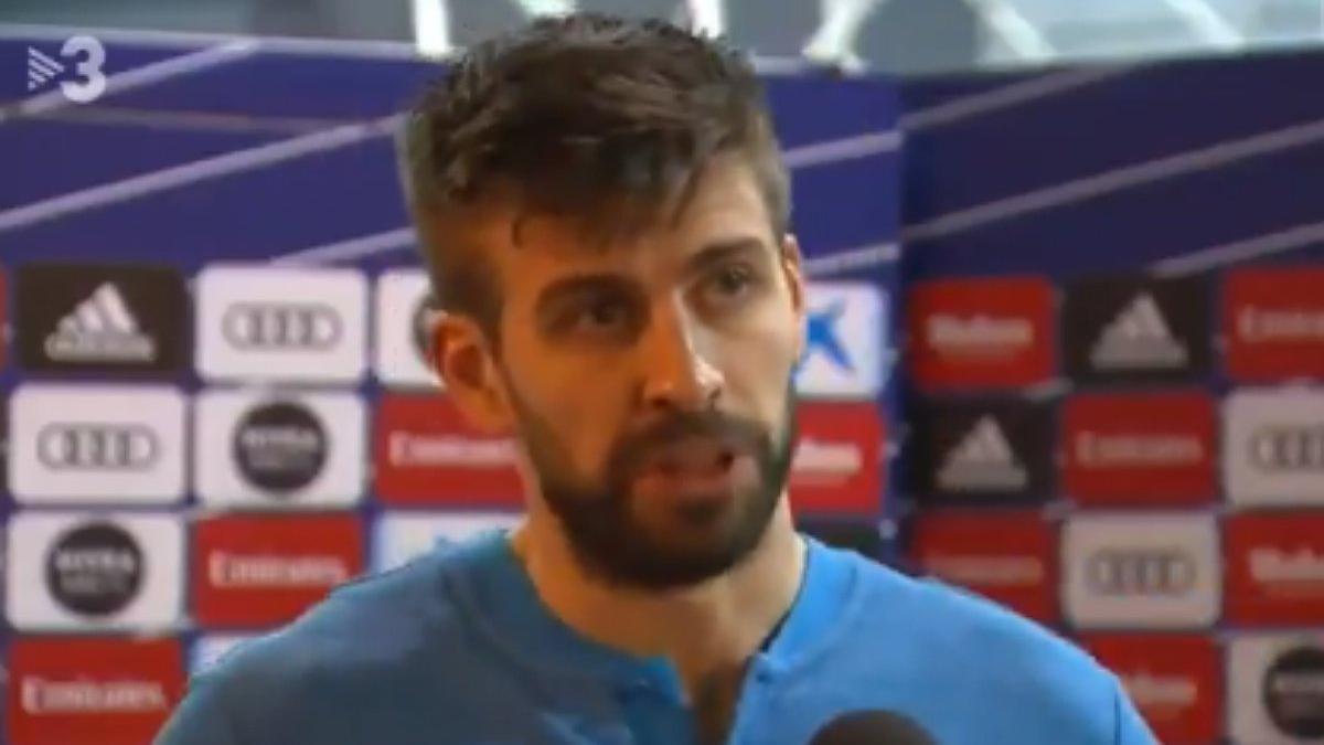 Piqué, en rueda de prensa tras el partido.