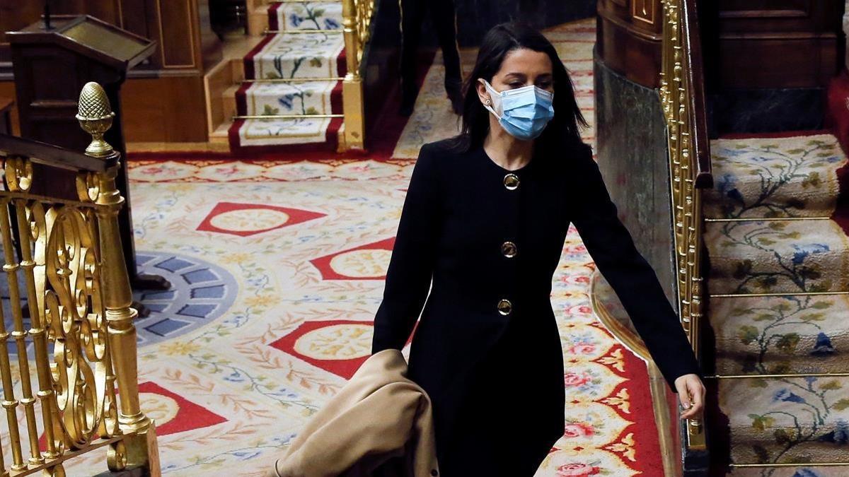 La líder de Ciudadanos, Inés Arrimadas, en el Congreso.