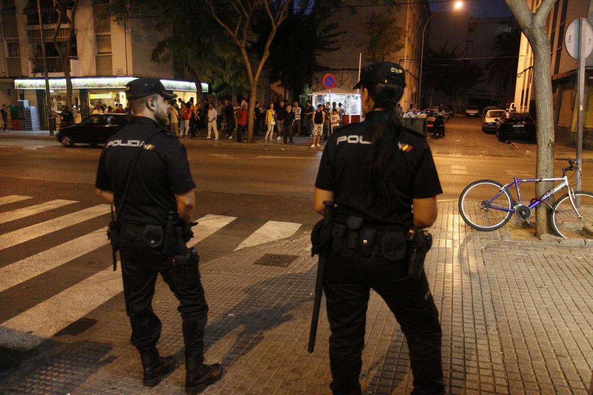 Agentes de la Policía Nacional en Son Gotleu, en una imagen de archivo.