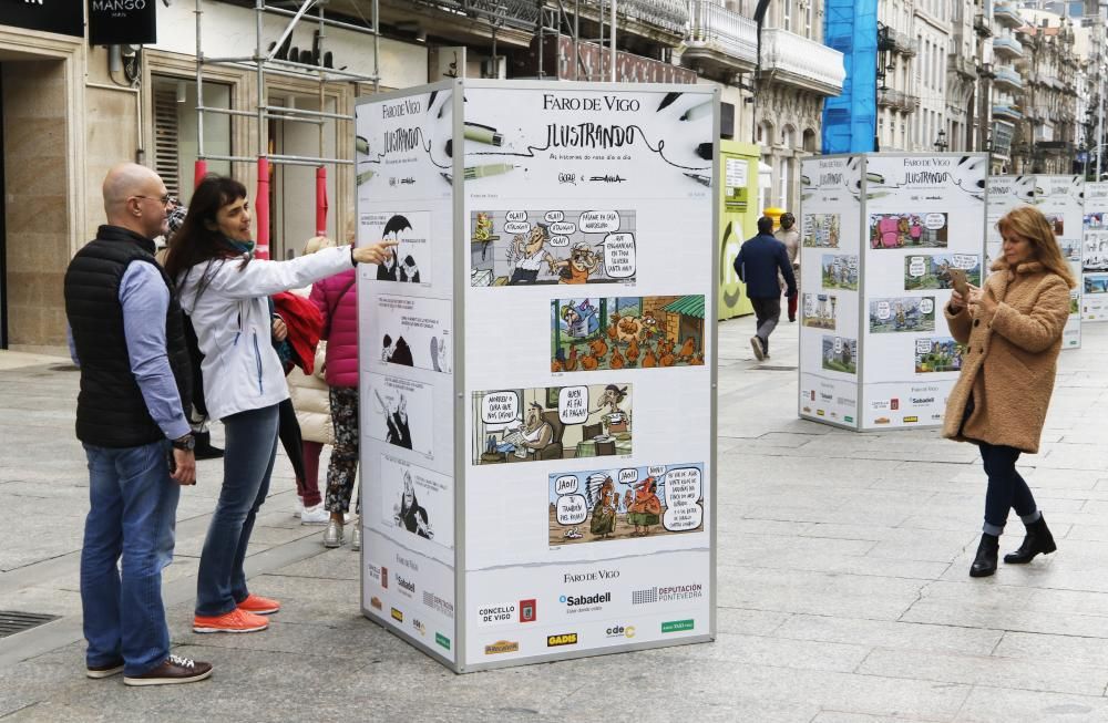 El público disfruta de la exposición de humorismo gráfico de FARO