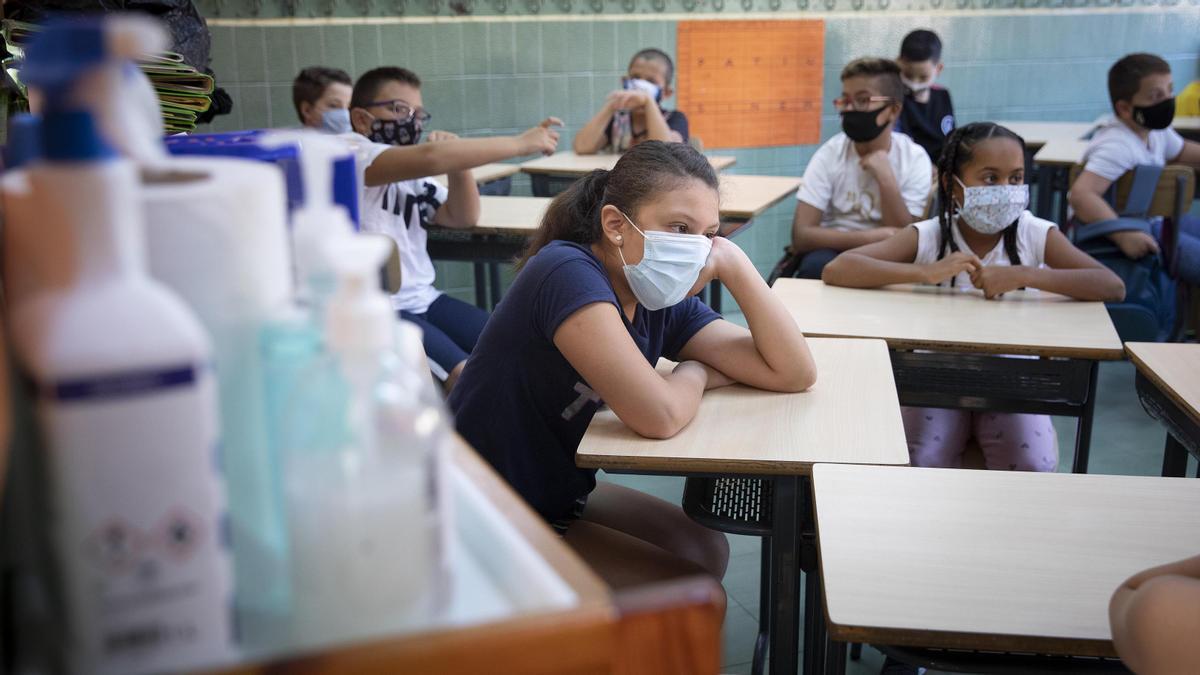 Escuela l'Esperança de Barcelona, el 14 de septiembre, estrenando el año educativo del covid