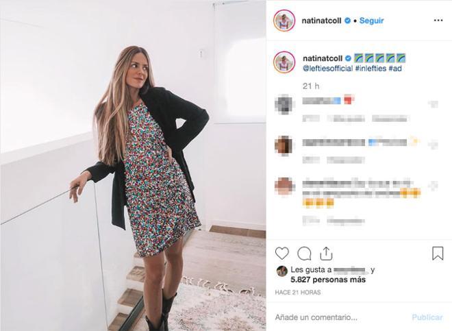 La 'influencer' Natalia Coll con vestido de lentejuelas multicolor de Lefties